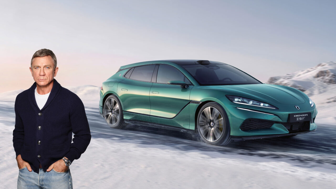 Daniel Craig mit dem Denza Z9 GT