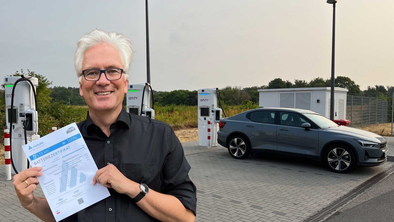Aviloo Batteriezertifikat Ionity laden Polestar 2